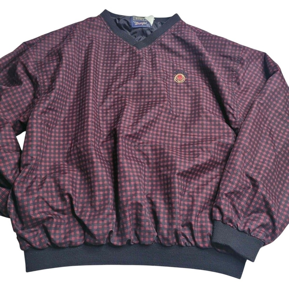 Vintage Wrangler 20X Red Plaid Pullover Windbreaker Men's 2XL Western Cowboy